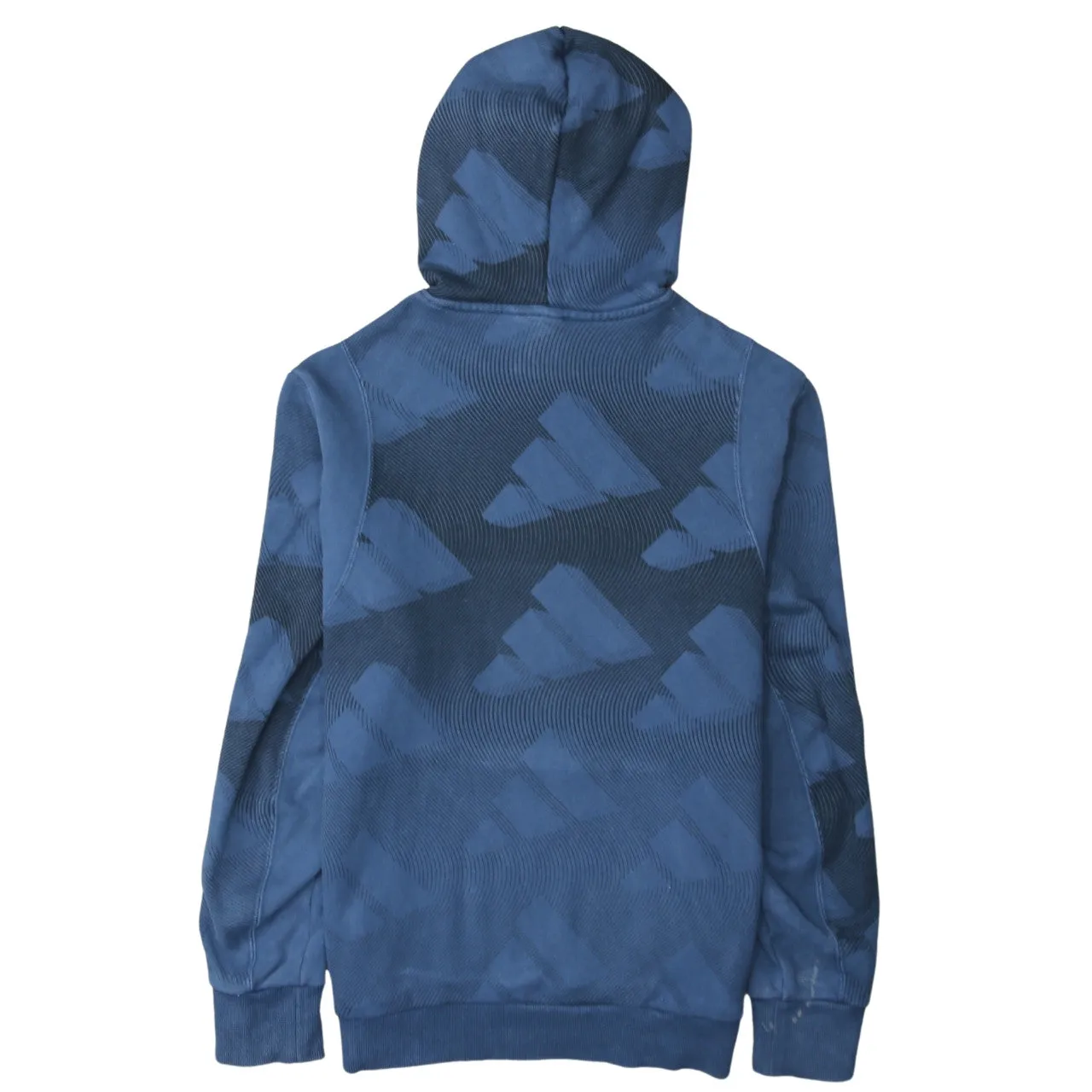 Adidas 90's Drawstring Pockets Pullover Hoodie Large Blue sold by Vintage Club product image thumbnail 2