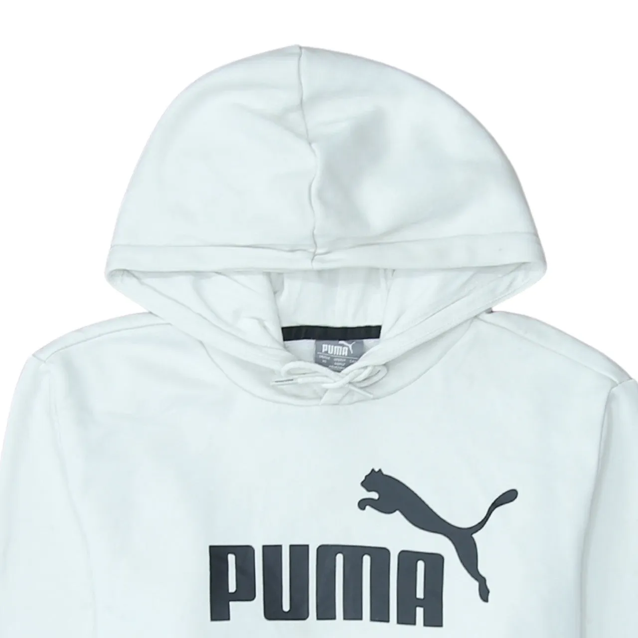Puma White Hoodie Men's XSmall Printed Logo Front Pocket Pullover Sweatshirt sold by Vintage Club product image thumbnail 3