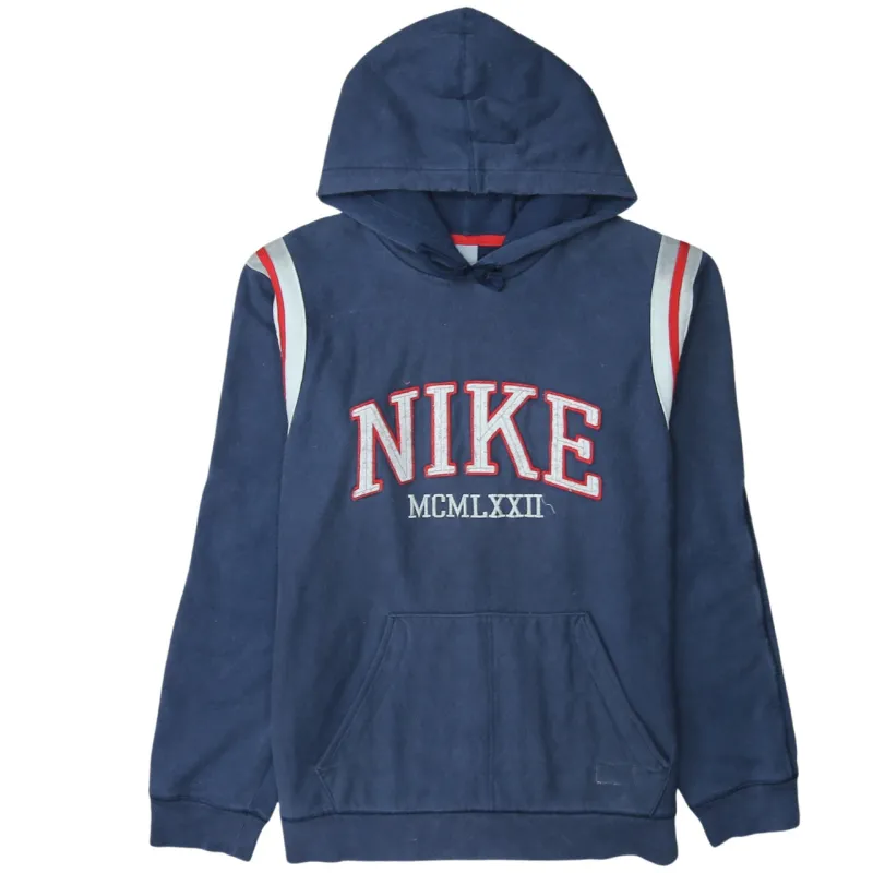 Nike 90's Spellout Pullover Hoodie Medium Navy Blue sold by Vintage Club