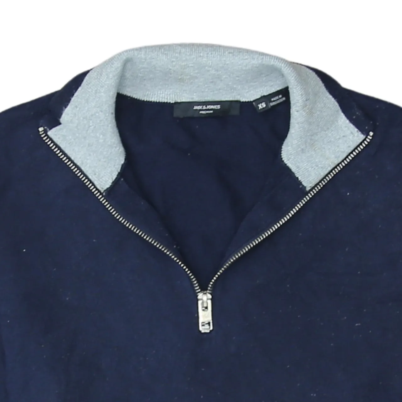 Jack&Jones 90's Plain Quarter Zip Sweatshirt XSmall Navy Blue sold by Vintage Club product image thumbnail 3