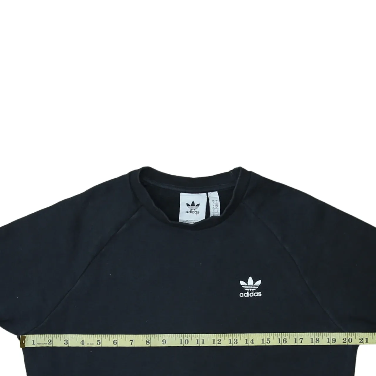 Adidas Black Sweatshirt Men's Small Trefoil Embroidered Logo Crewneck Pullover Top sold by Vintage Club product image thumbnail 5