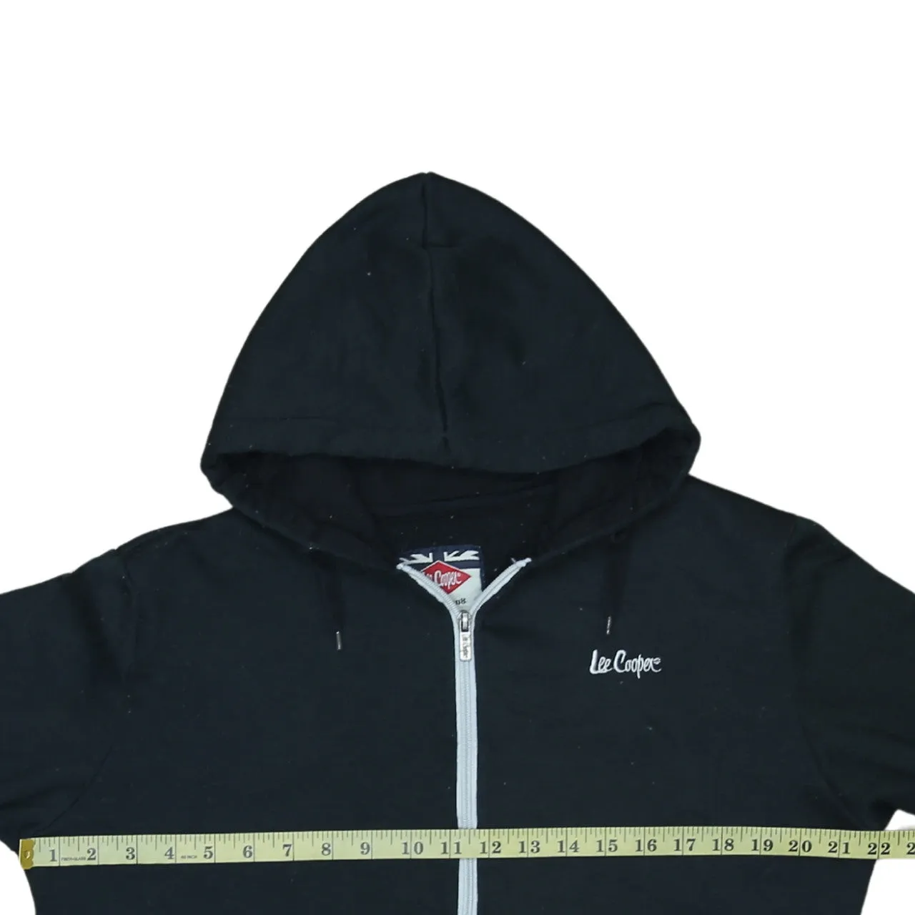Lee Cooper Black Zip Hoodie Women’s XLarge Embroidered Chest Logo Split Pouch Pocket Sweatshirt sold by Vintage Club product image thumbnail 5