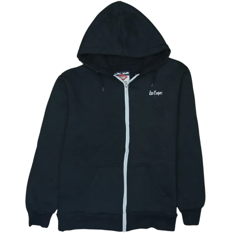 Lee Cooper Black Zip Hoodie Women’s XLarge Embroidered Chest Logo Split Pouch Pocket Sweatshirt made by Lee Cooper