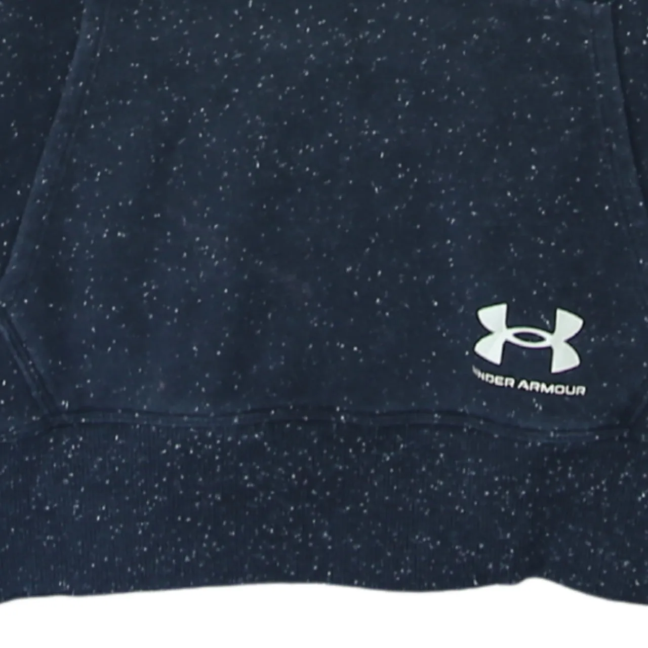 Under Armour Navy Speckle Hoodie Men's Small Printed Logo Drawstring Pocket Pullover Sweatshirt sold by Vintage Club product image thumbnail 4