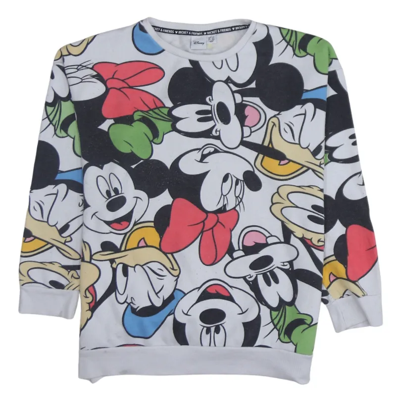 Disney 90's Plain Crew Neck Sweatshirt Large White sold by Vintage Club