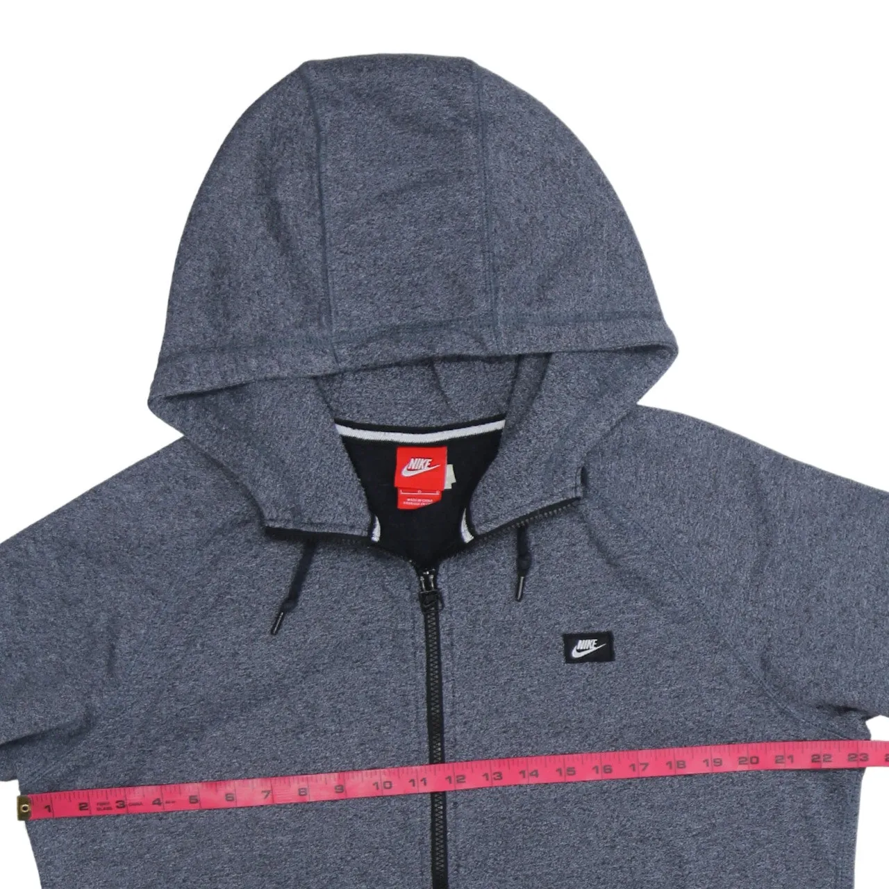 Nike 90's Swoosh Full Zip Up Hoodie Large Grey sold by Vintage Club product image thumbnail 5