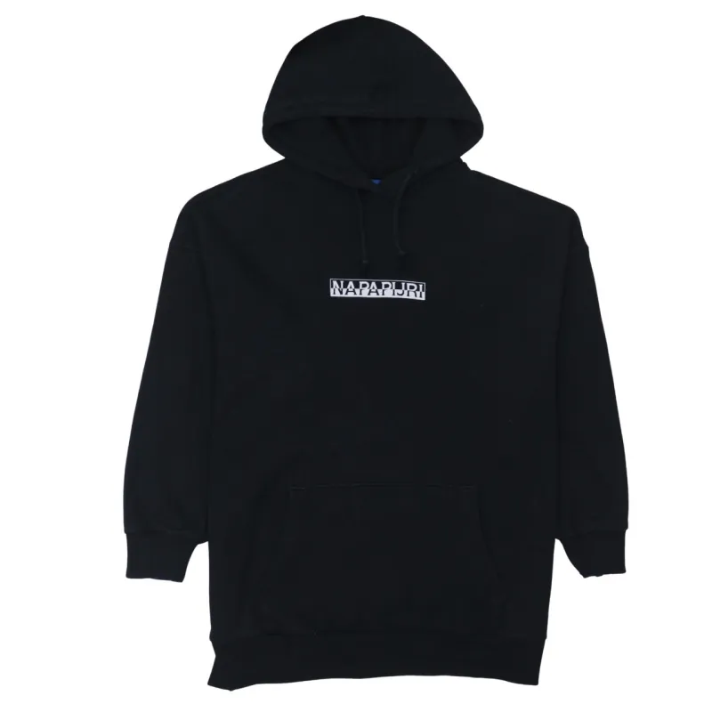 Napapijri 90's Spellout Pullover Hoodie Medium Black sold by Vintage Club