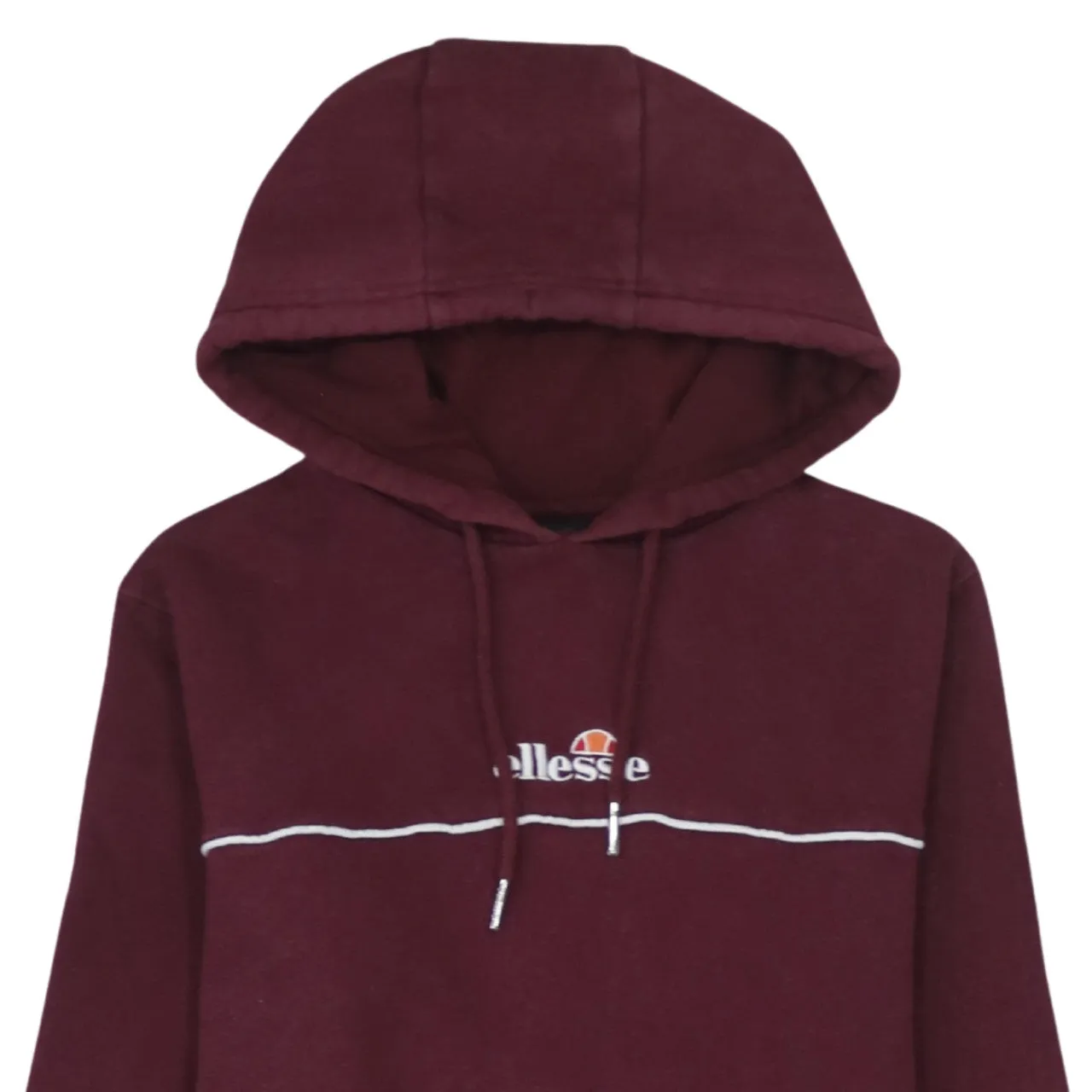 Ellesse 90's Drawstring Pockets Pullover Hoodie XSmall Burgundy Red sold by Vintage Club product image thumbnail 3