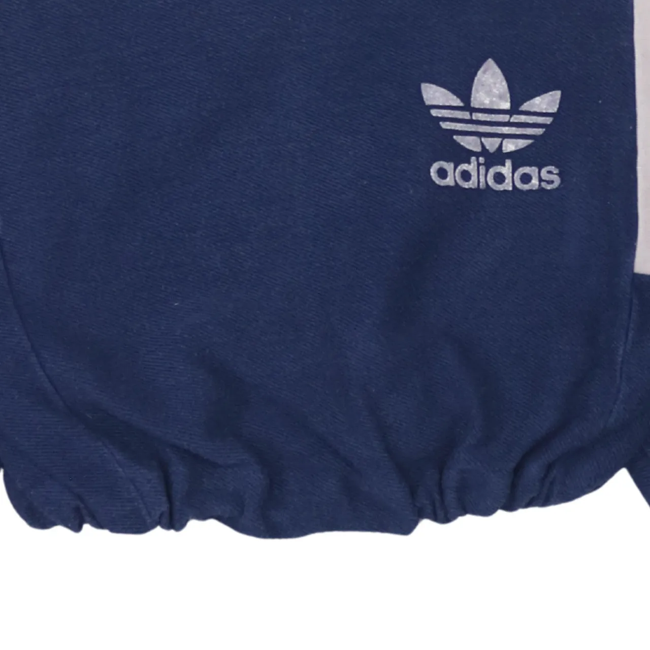 Adidas Navy Blue Sweatshirt Women’s Large Trefoil Logo Three Stripe Cropped Pullover Top sold by Vintage Club product image thumbnail 4