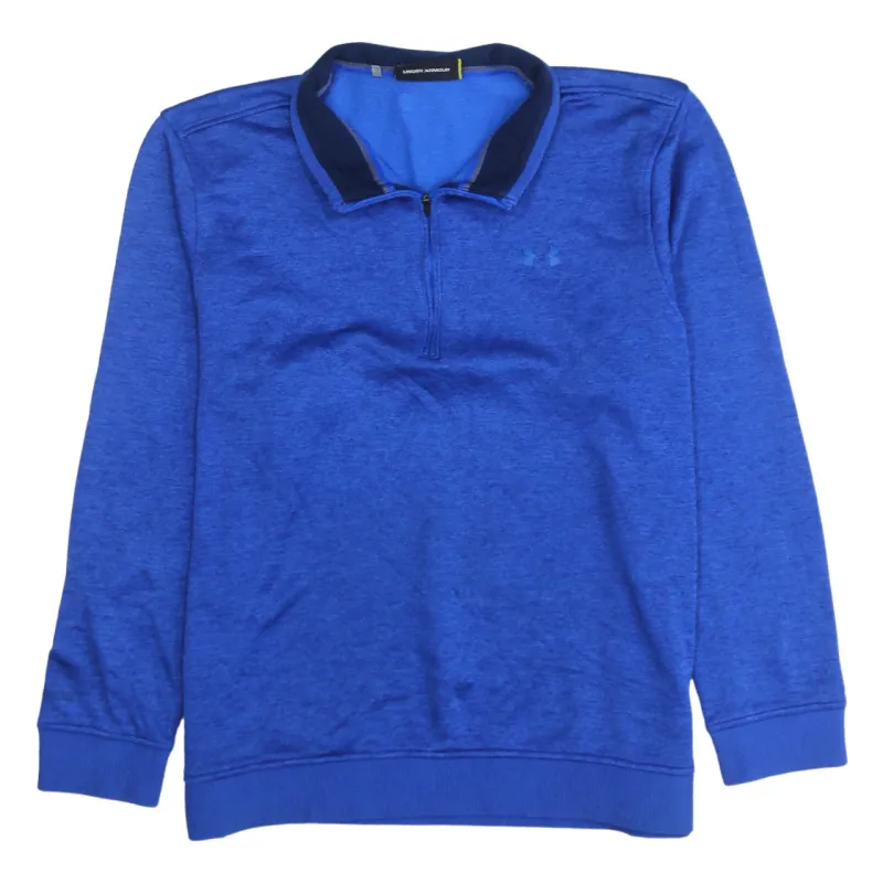 Under Armour Blue Quarter Zip Sweatshirt Women’s 2XL Embroidered Logo Fleece Pullover Top sold by Vintage Club
