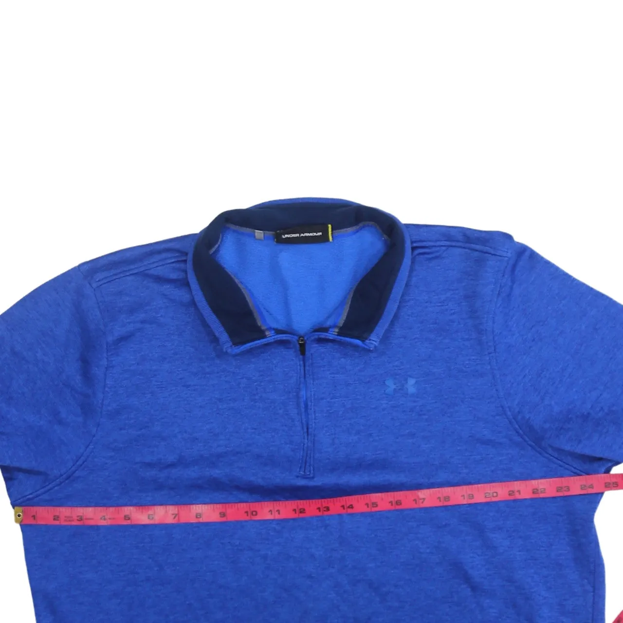 Under Armour Blue Quarter Zip Sweatshirt Women’s 2XL Embroidered Logo Fleece Pullover Top sold by Vintage Club product image thumbnail 5