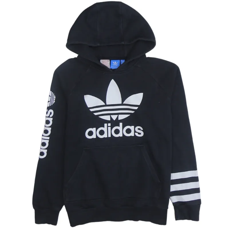Adidas 90's Spellout Pullover Hoodie Large Black sold by Vintage Club