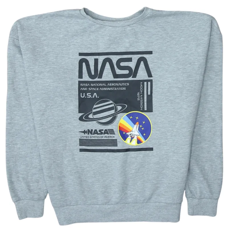 Nasa 90's Spellout Crew Neck Sweatshirt Medium Grey sold by Vintage Club