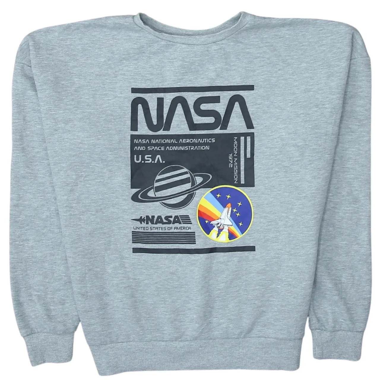 Nasa 90's Spellout Crew Neck Sweatshirt Medium Grey sold by Vintage Club