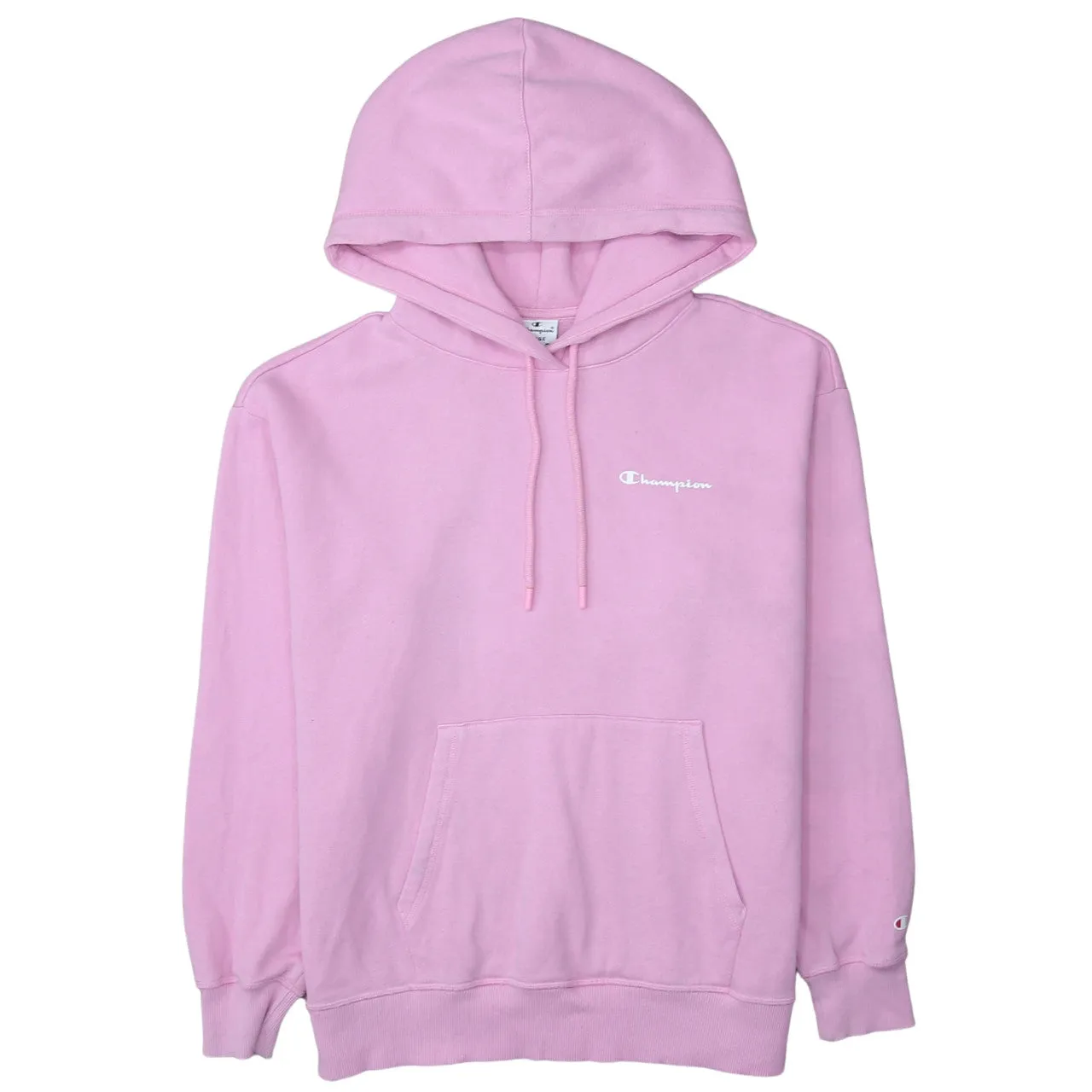 Champion 90's Drawstring Pockets Pullover Hoodie Large Pink sold by Vintage Club