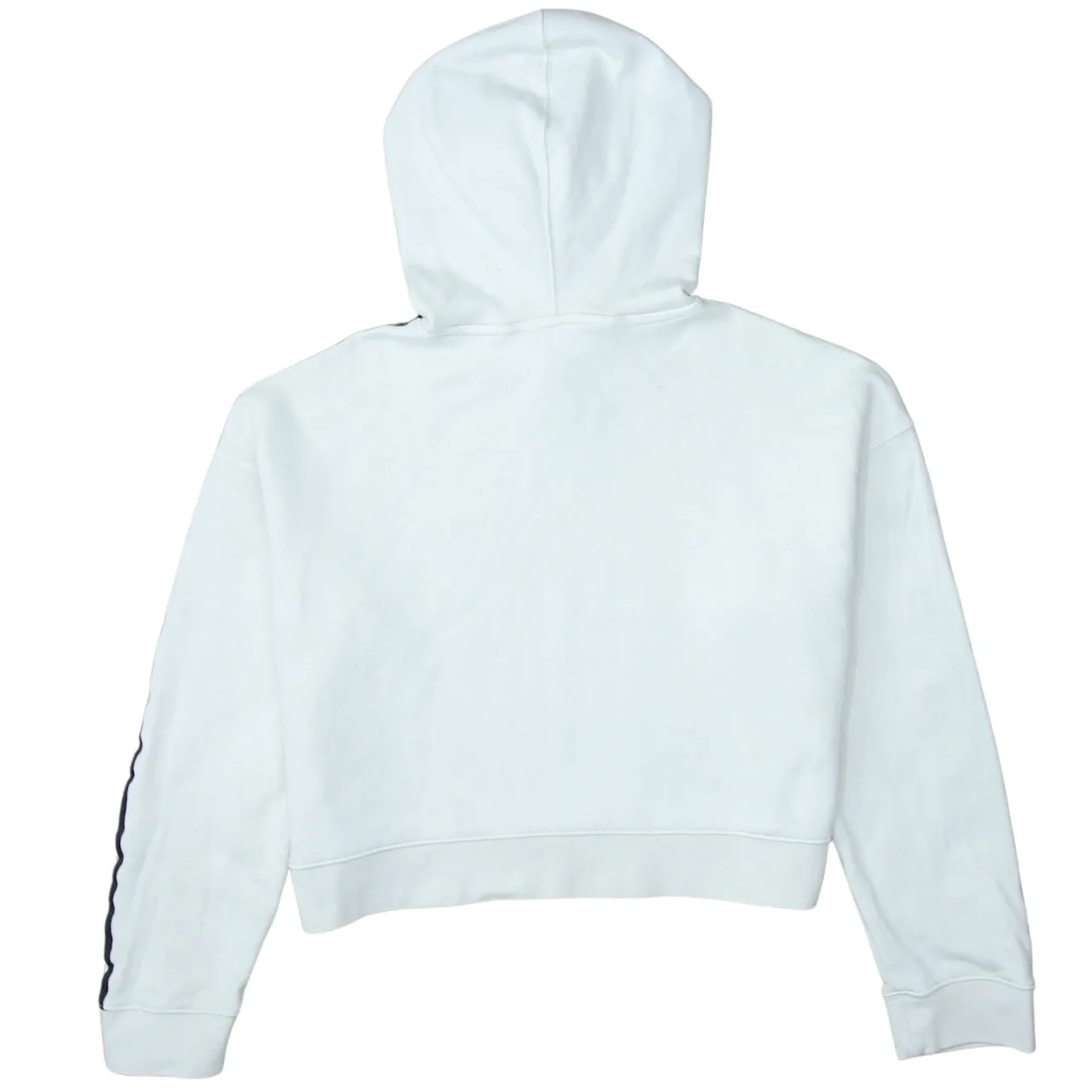 Adidas 90's Striped Sleeve Pullover Hoodie Small White sold by Vintage Club product image thumbnail 2