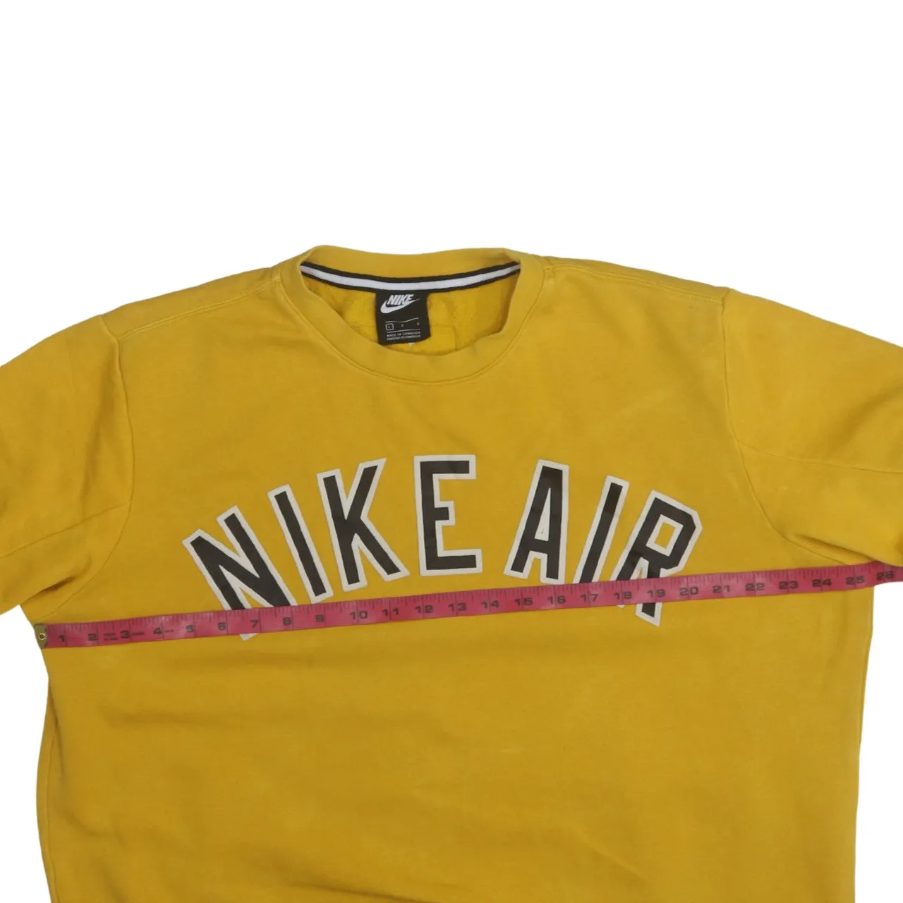 Nike 90's Spellout Crew Neck Sweatshirt Large Yellow sold by Vintage Club product image thumbnail 5