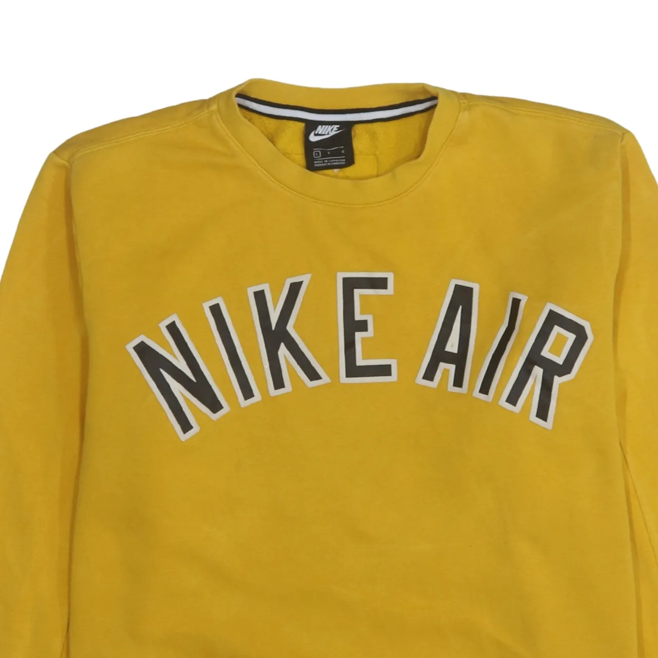 Nike 90's Spellout Crew Neck Sweatshirt Large Yellow sold by Vintage Club product image thumbnail 3