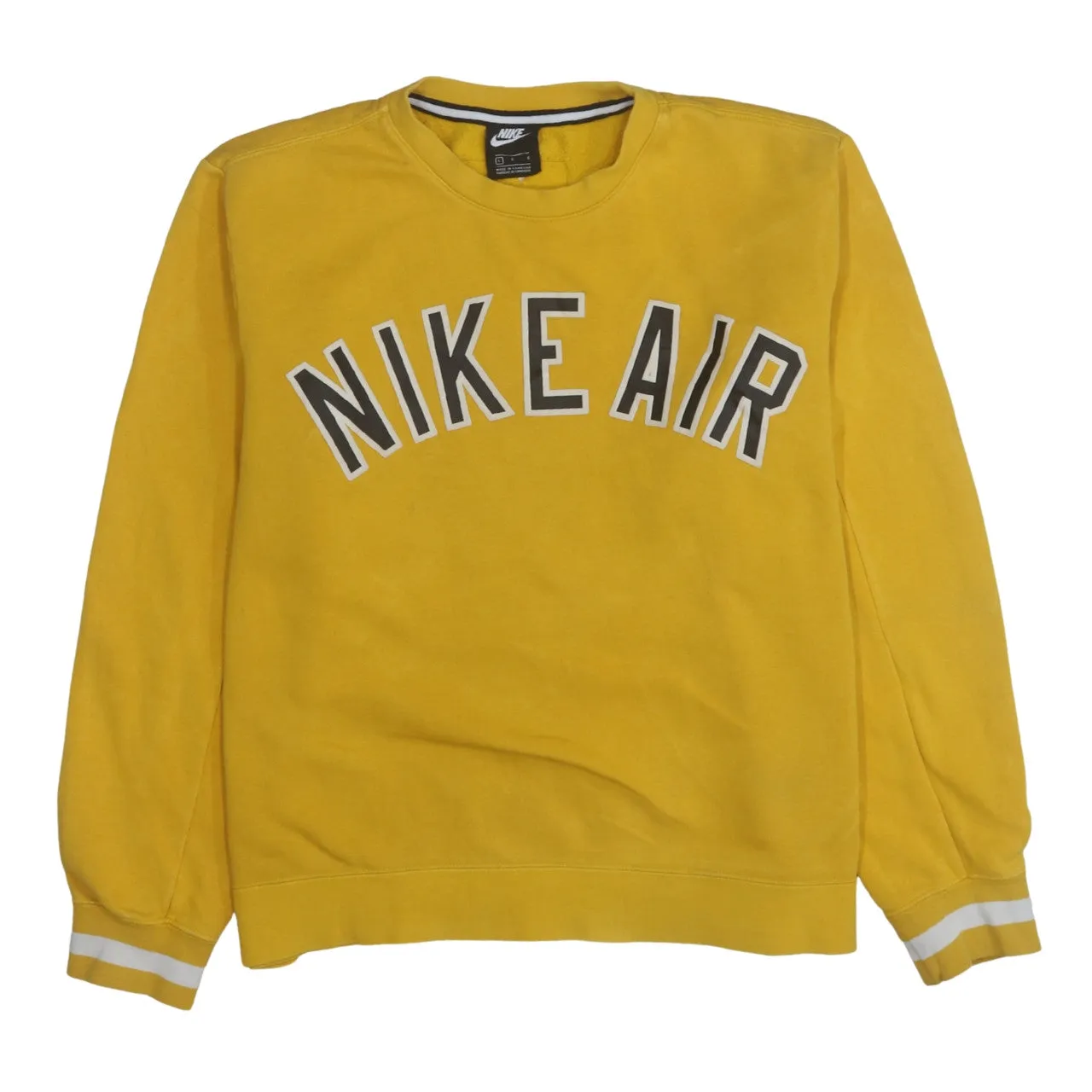 Nike 90's Spellout Crew Neck Sweatshirt Large Yellow sold by Vintage Club