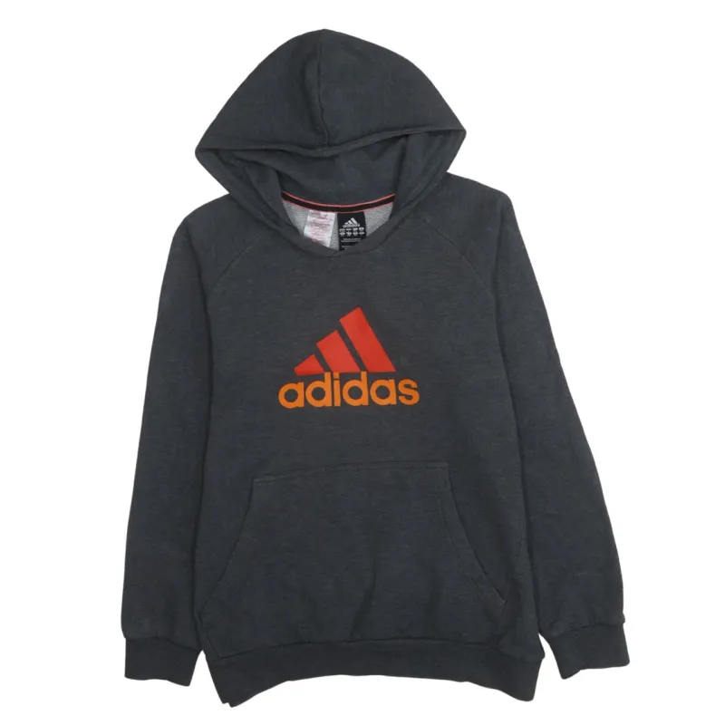 Adidas 90's Spellout Pullover Hoodie Large Grey sold by Vintage Club