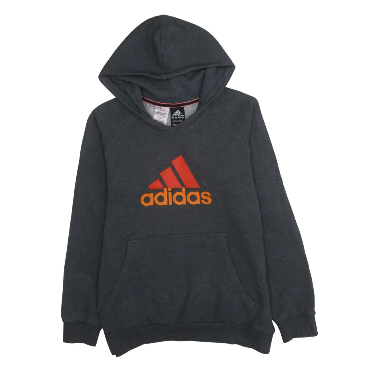 Adidas 90's Spellout Pullover Hoodie Large Grey sold by Vintage Club