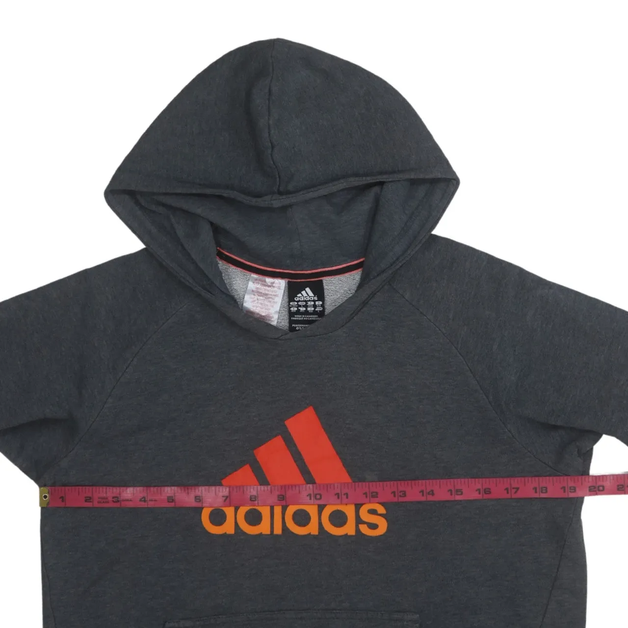Adidas 90's Spellout Pullover Hoodie Large Grey sold by Vintage Club product image thumbnail 5