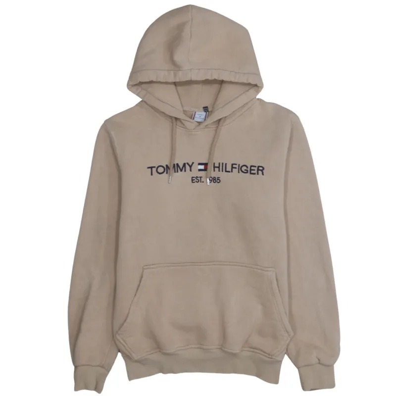 Tommy Hilfiger 90's Spellout Pullover Hoodie Small Beige Cream made by Tommy Hilfiger