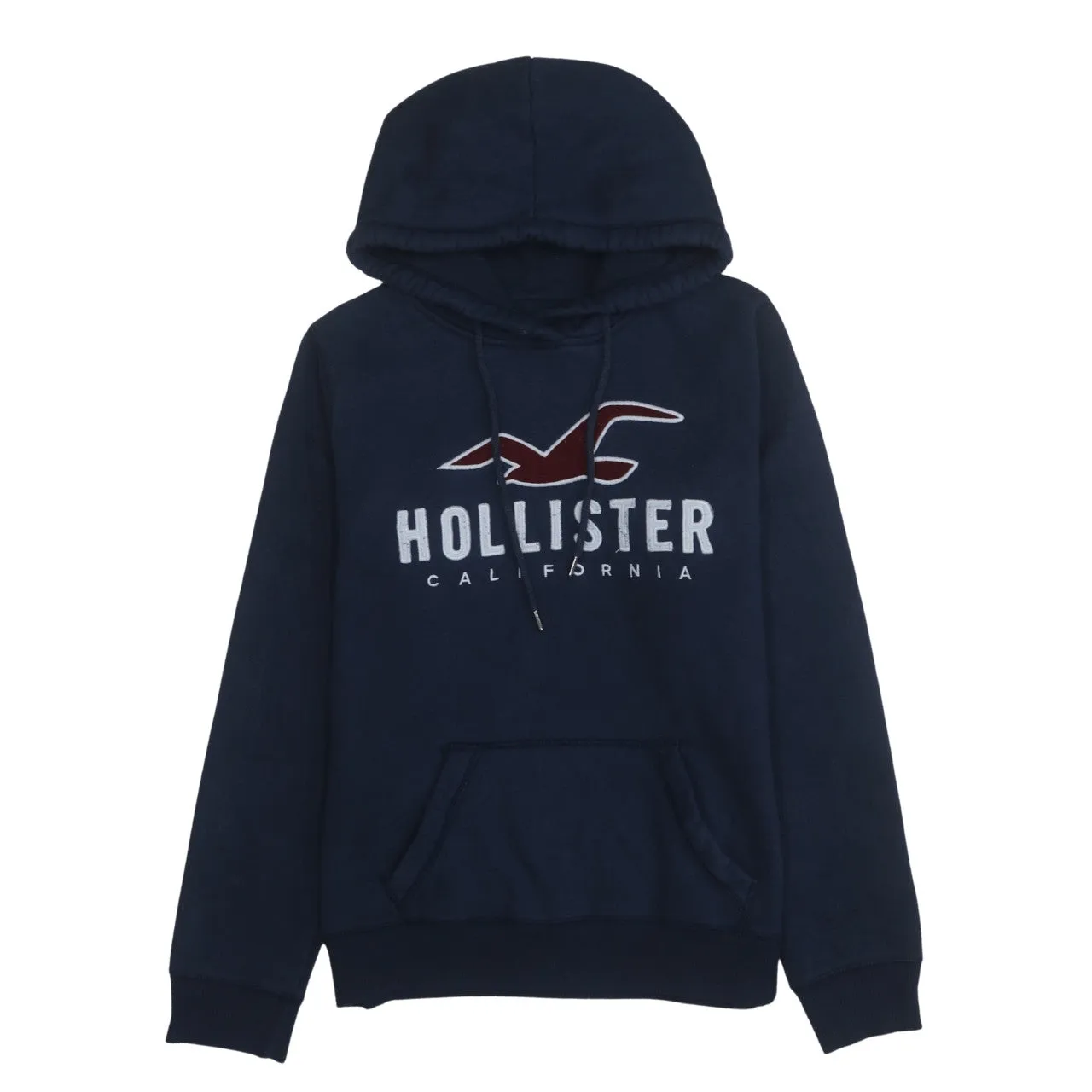 Hollister 90's Spellout Pullover Hoodie Medium Navy Blue sold by Vintage Club