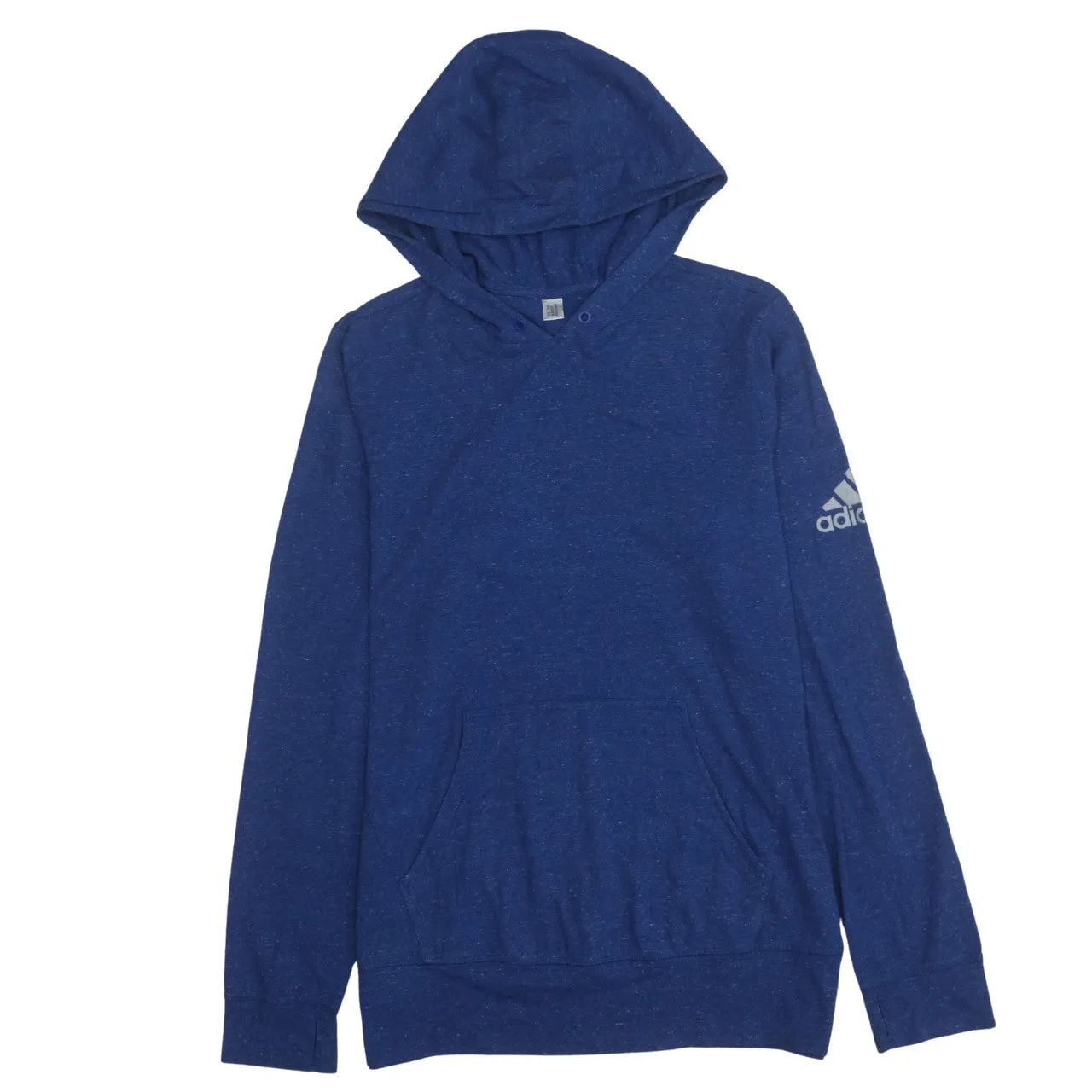 Adidas 90's Drawstring Pockets Pullover Hoodie Small Blue sold by Vintage Club