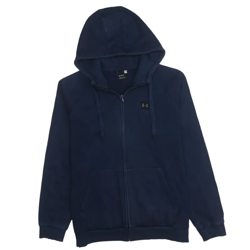 Under Armour 90's Drawstring Pockets Full Zip Up Hoodie Large Navy Blue sold by Vintage Club