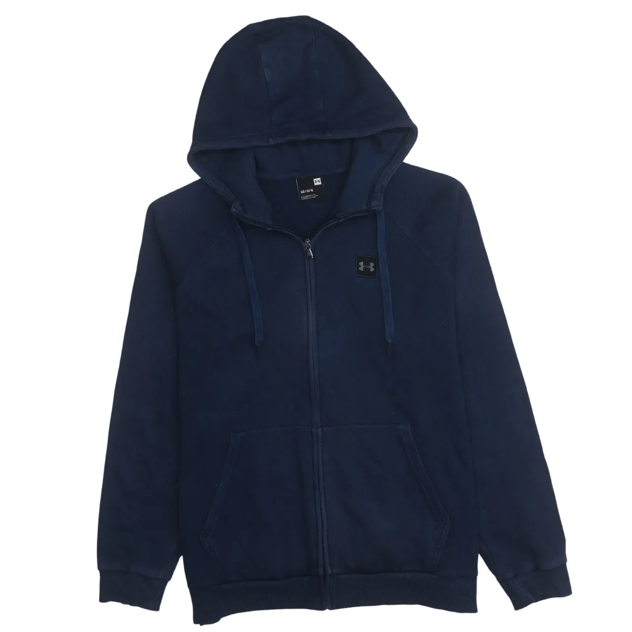 Under Armour 90's Drawstring Pockets Full Zip Up Hoodie Large Navy Blue sold by Vintage Club