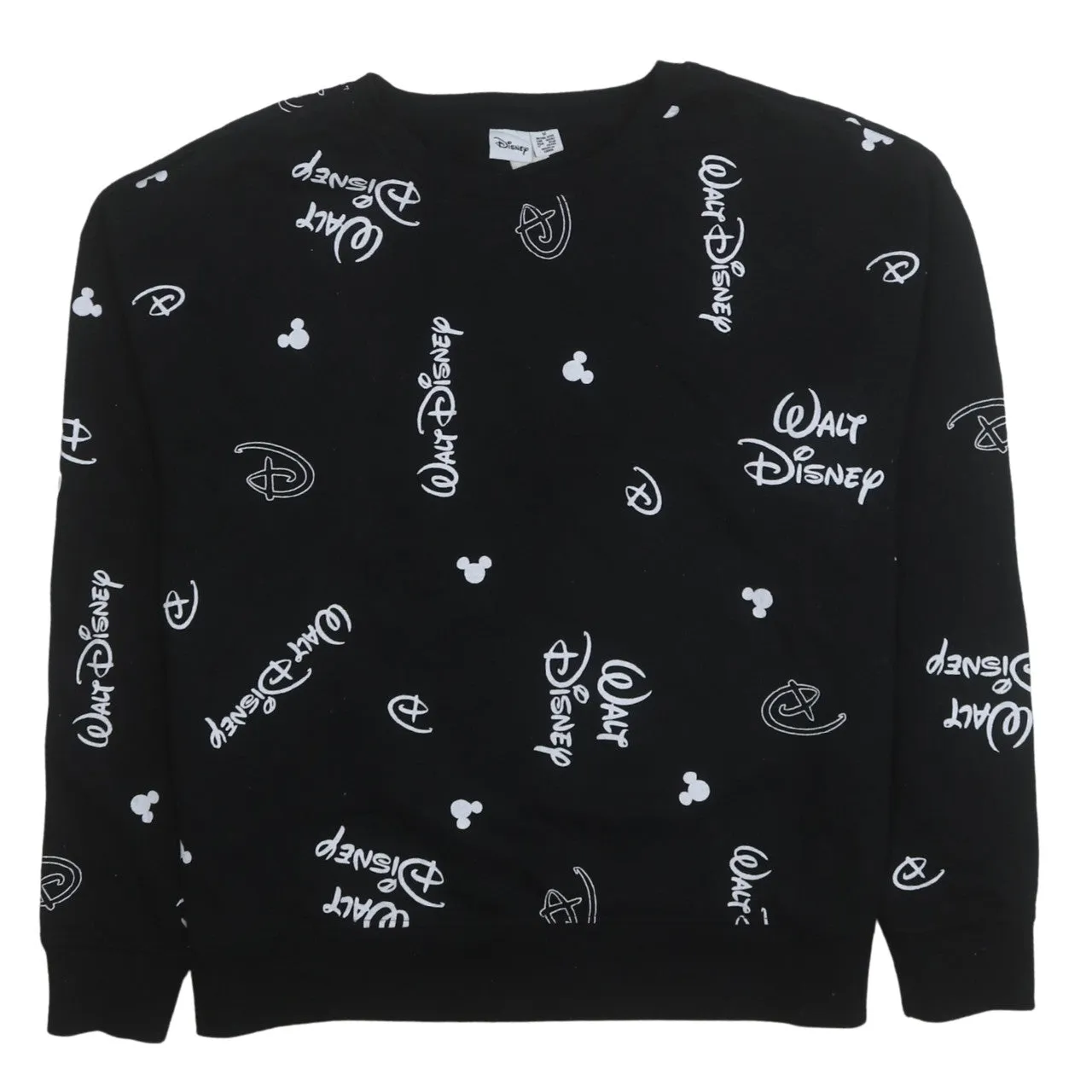 Disney 90's Plain Crew Neck Sweatshirt Medium Black sold by Vintage Club