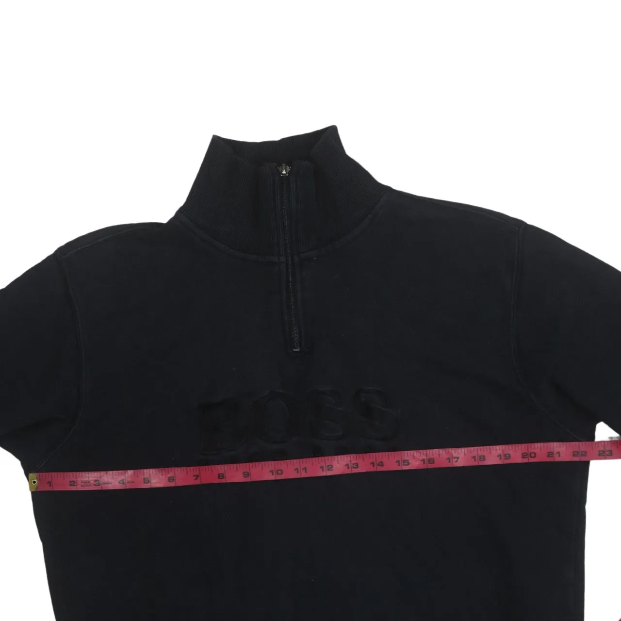 Hugo Boss Black Quarter Zip Sweatshirt Women’s Large Embossed Logo Funnel Neck Jumper sold by Vintage Club product image thumbnail 5