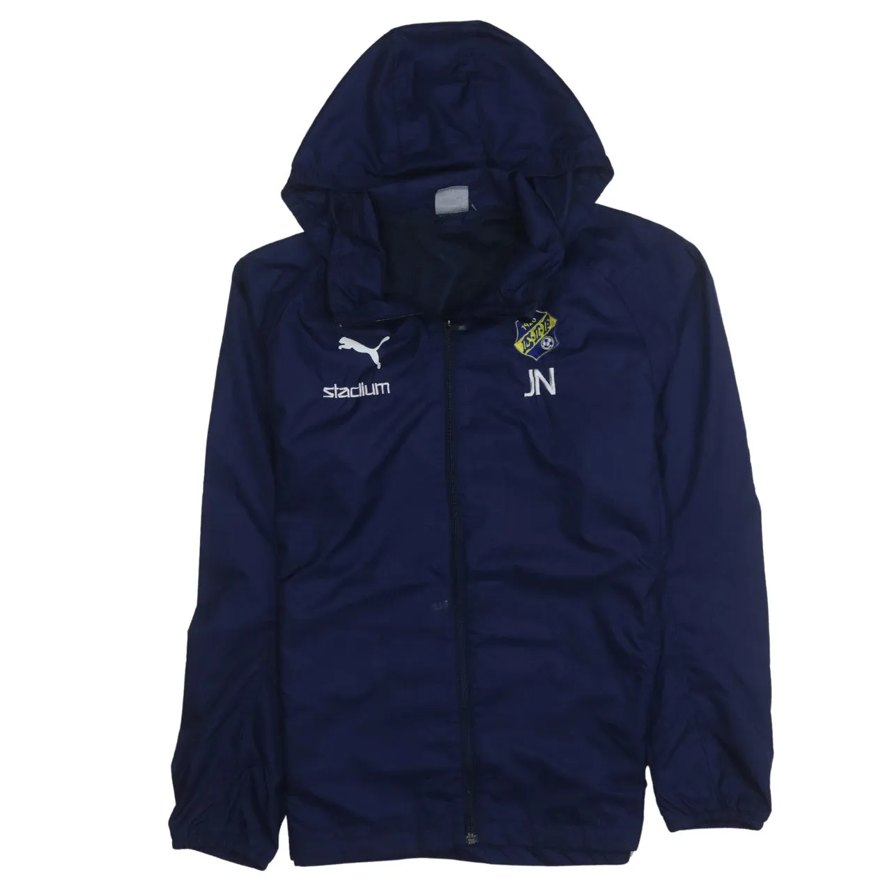 Puma 90's Hooded Full Zip Up Windbreaker Medium Navy Blue sold by Vintage Club