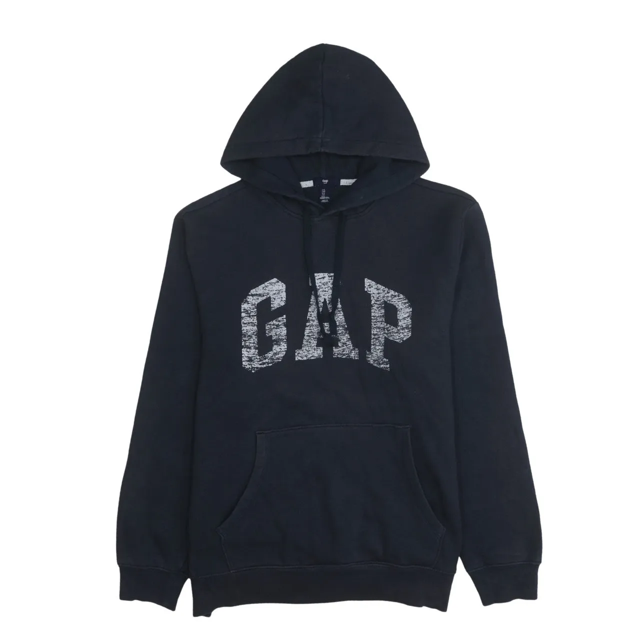 Gap Black Hoodie Men's Large Printed Logo Front Pocket Fleece Pullover Sweatshirt sold by Vintage Club