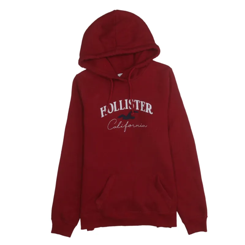 Hollister 90's Spellout Pullover Hoodie Large Red made by Hollister