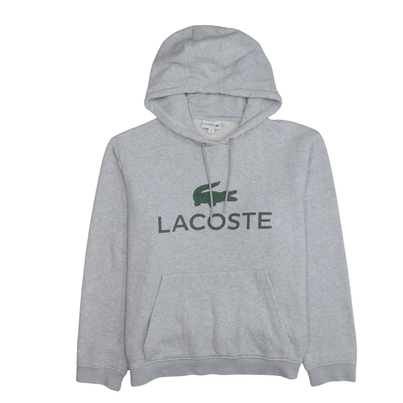 Lacoste 90's Spellout Pullover Hoodie XLarge Grey sold by Vintage Club