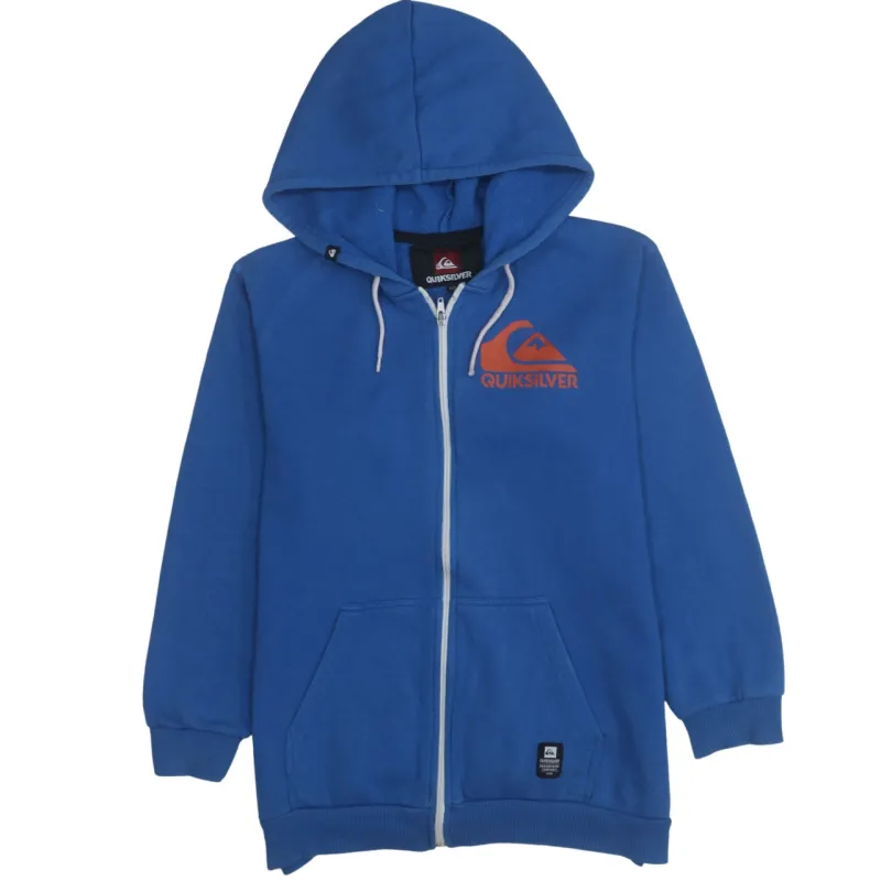 QuikSilver 90's Drawstring Pockets Full Zip Up Hoodie Medium  Blue made by Vintage Club