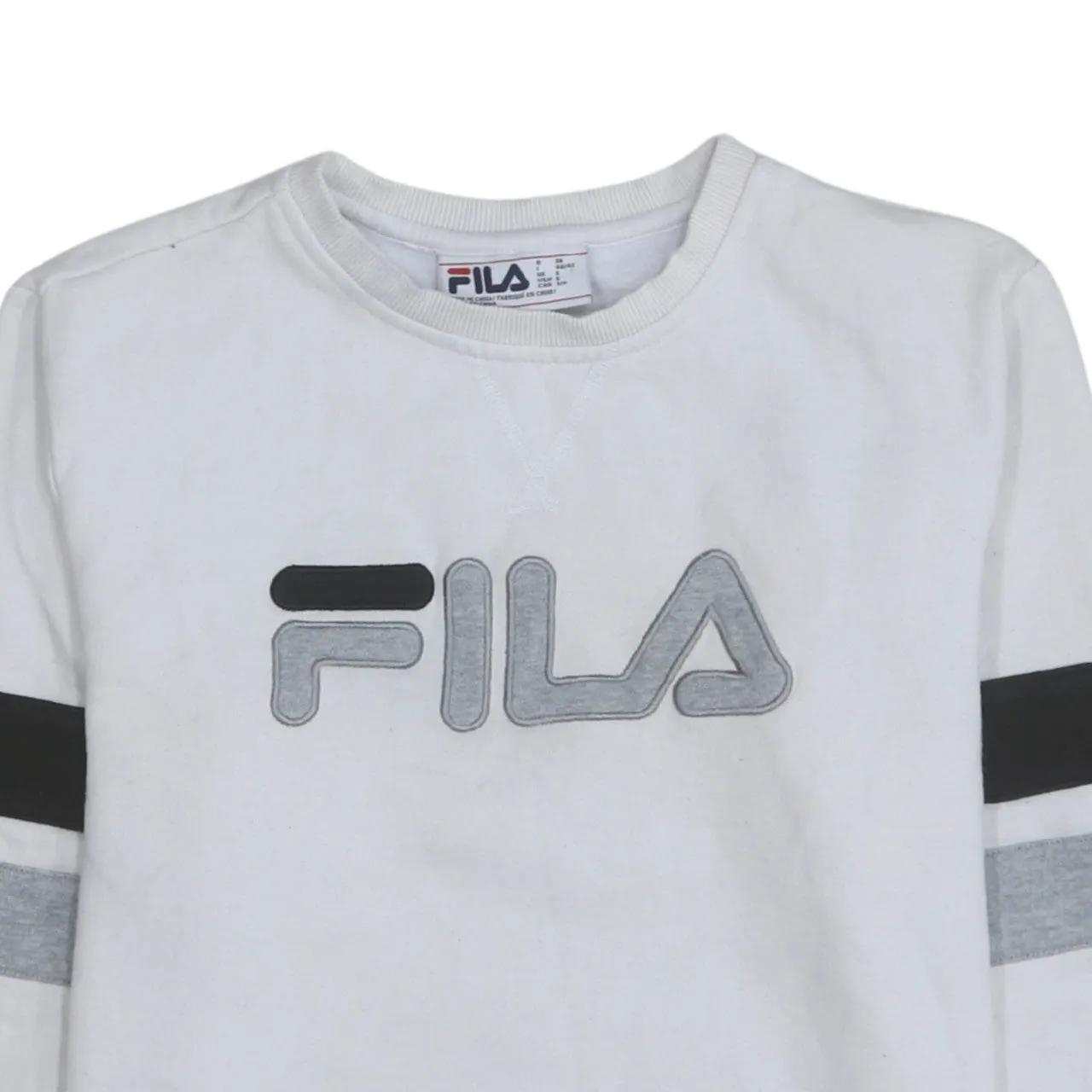 Fila 90's Spellout Crew Neck Sweatshirt Small White sold by Vintage Club product image thumbnail 3