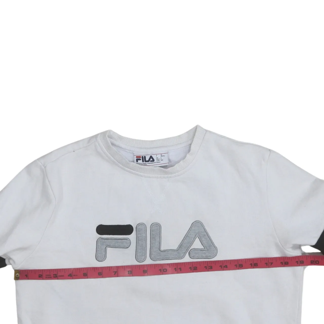 Fila 90's Spellout Crew Neck Sweatshirt Small White sold by Vintage Club product image thumbnail 5
