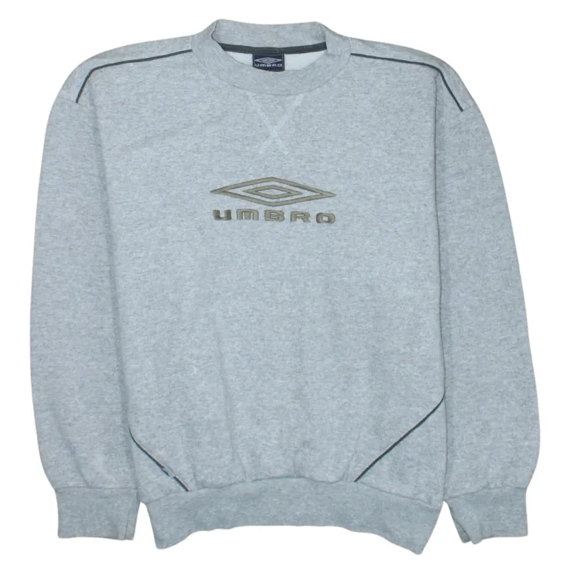Umbro 90's Spellout Crew Neck Sweatshirt Large Grey sold by Vintage Club
