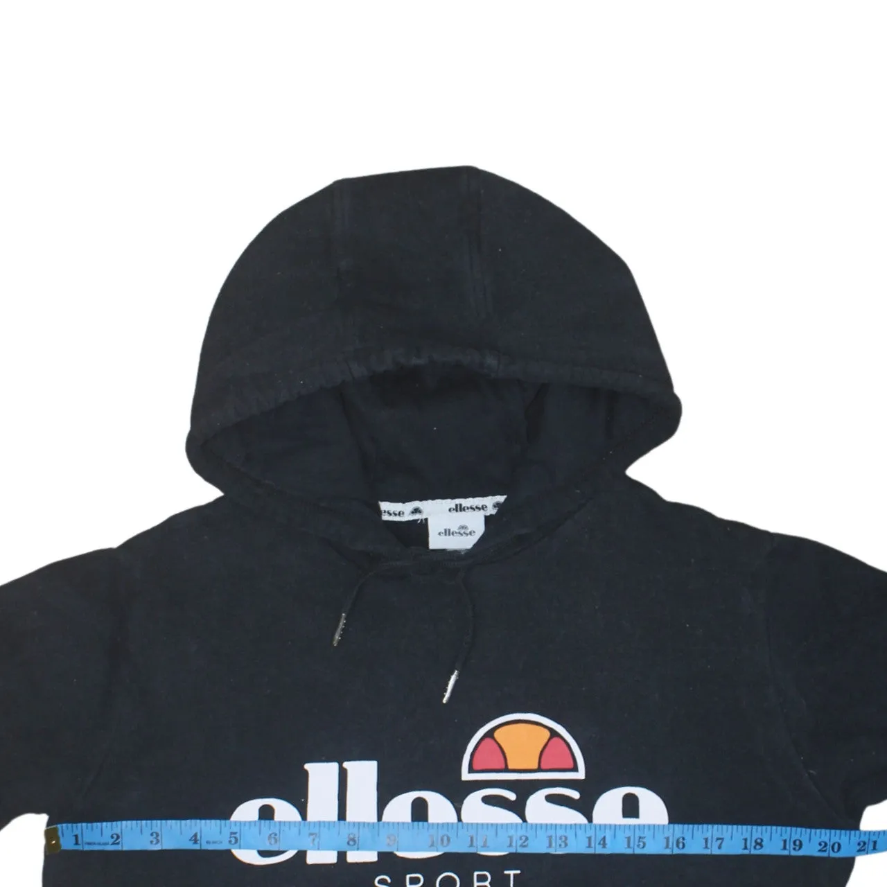Ellesse 90's Spellout Pullover Hoodie Medium Black sold by Vintage Club product image thumbnail 5