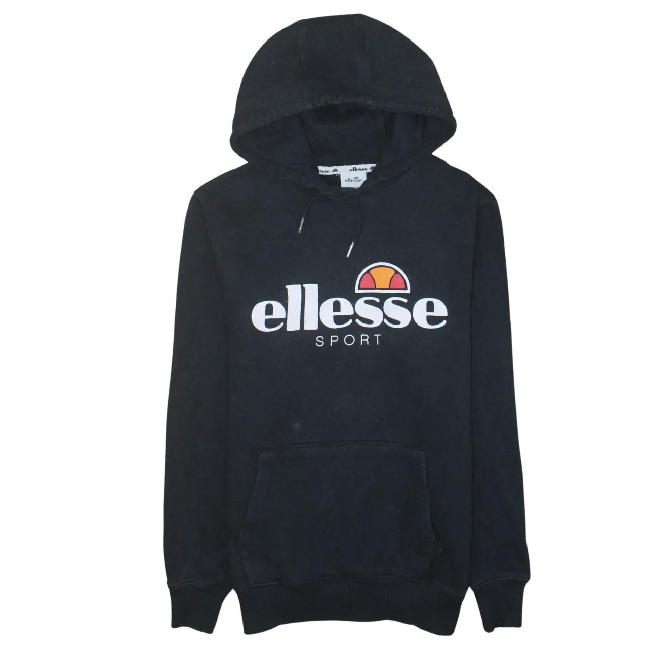 Ellesse 90's Spellout Pullover Hoodie Medium Black sold by Vintage Club