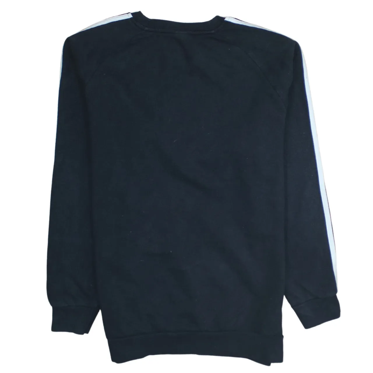 Adidas Black Sweatshirt Women's Small Three Stripe Sleeves Embroidered Chest Logo Pullover Top sold by Vintage Club product image thumbnail 2