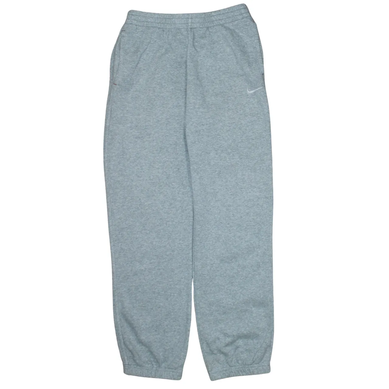 Nike Light Grey Joggers Women’s XLarge Embroidered Swoosh Elasticated Cuffs Fleece Sweatpants sold by Vintage Club