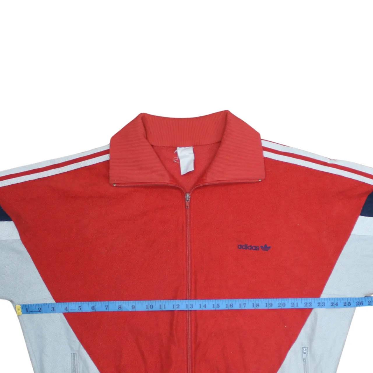 Adidas Red Full Zip Sweatshirt Men's XLarge Trefoil Embroidered Logo Colour Block Track Top sold by Vintage Club product image thumbnail 5