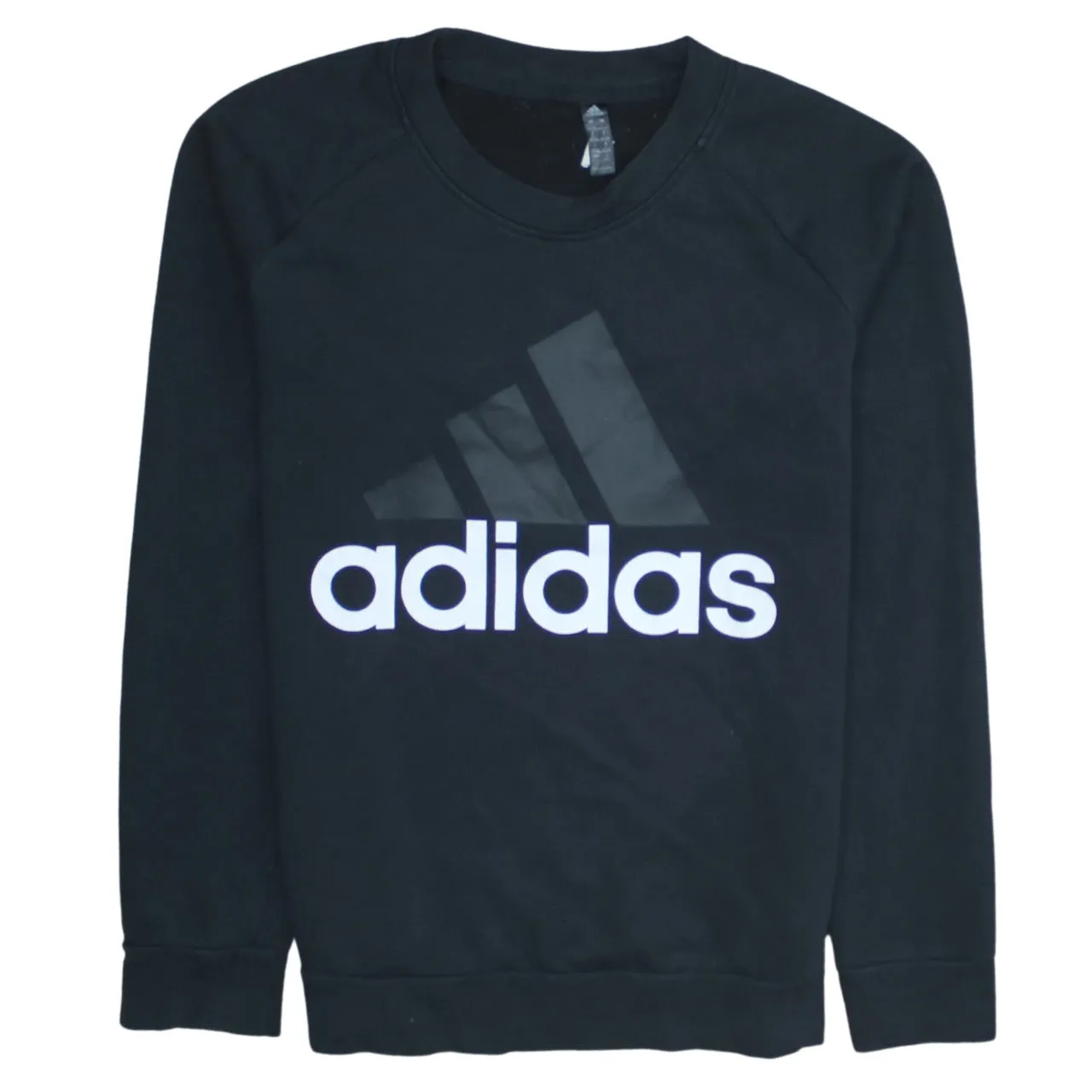 Adidas 90's Spellout Crew Neck Sweatshirt Large Black sold by Vintage Club