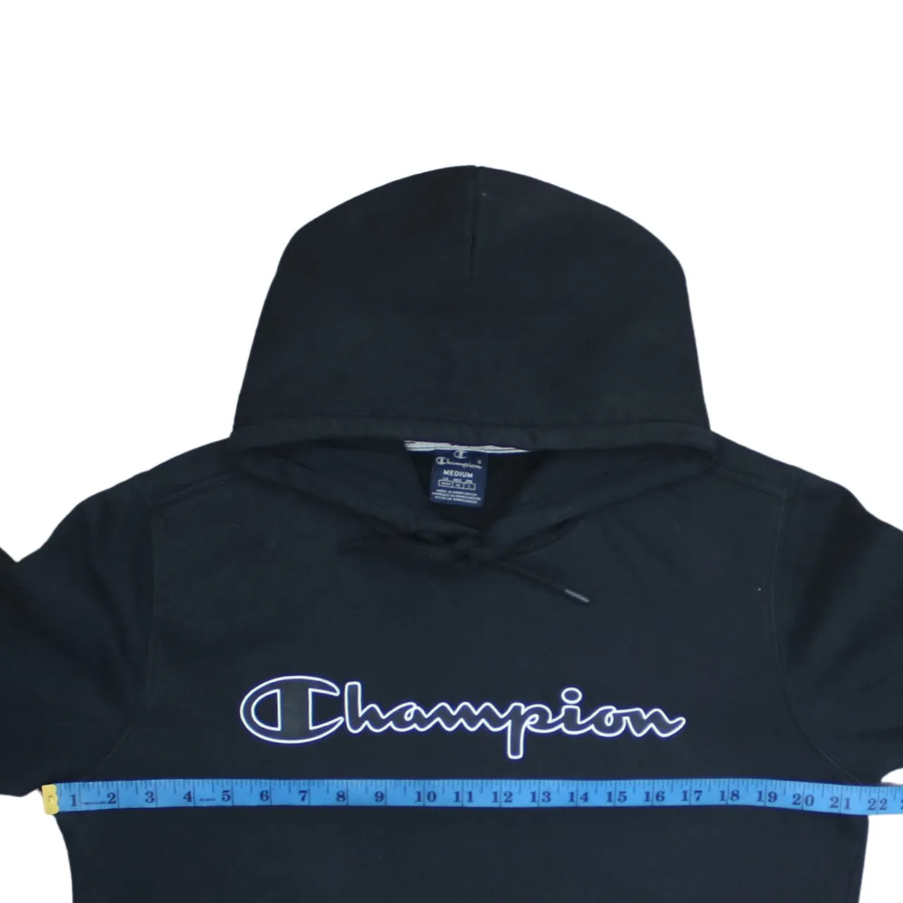 Champion 90's Spellout Pullover Hoodie Medium Black sold by Vintage Club product image thumbnail 5