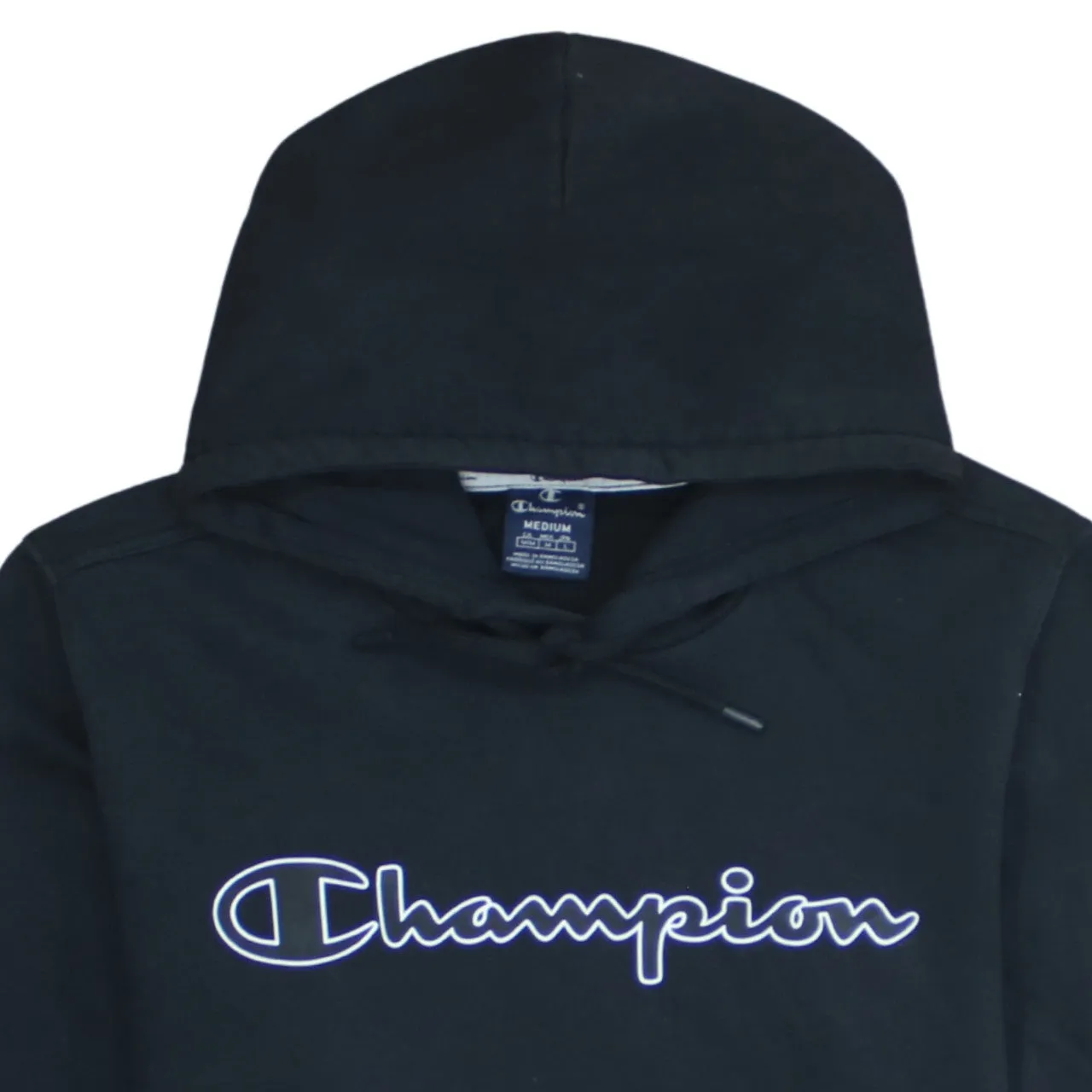 Champion 90's Spellout Pullover Hoodie Medium Black sold by Vintage Club product image thumbnail 3