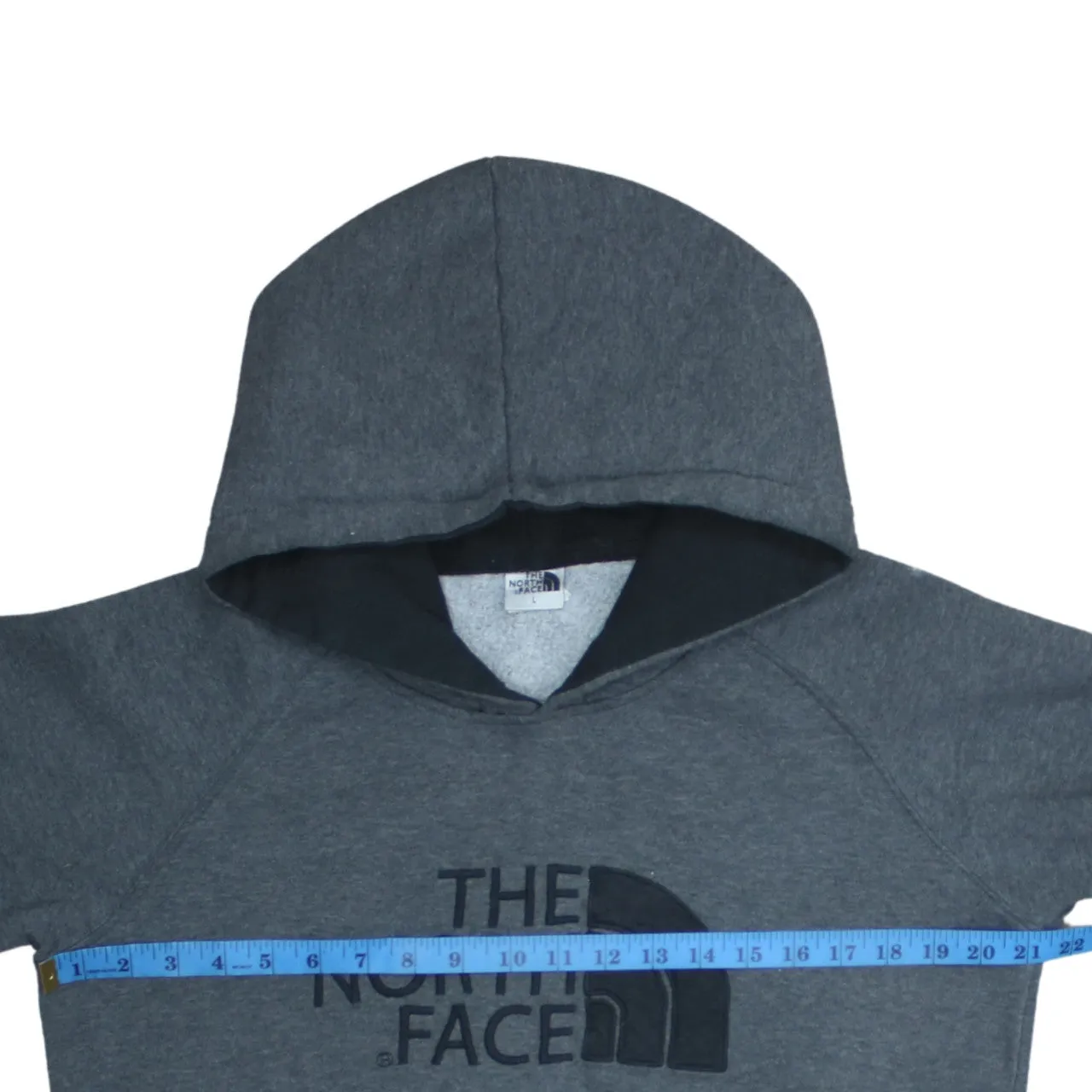 The North Face 90's Spellout Pullover Hoodie Large Grey sold by Vintage Club product image thumbnail 5